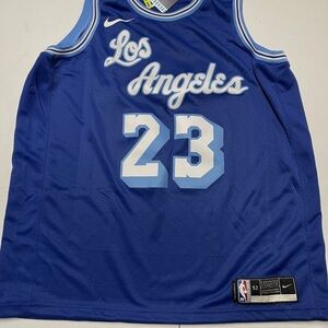 Nike LEBRON JAMES Swingman Blue Lakers Jersey Throwback Hardwood Classic XL